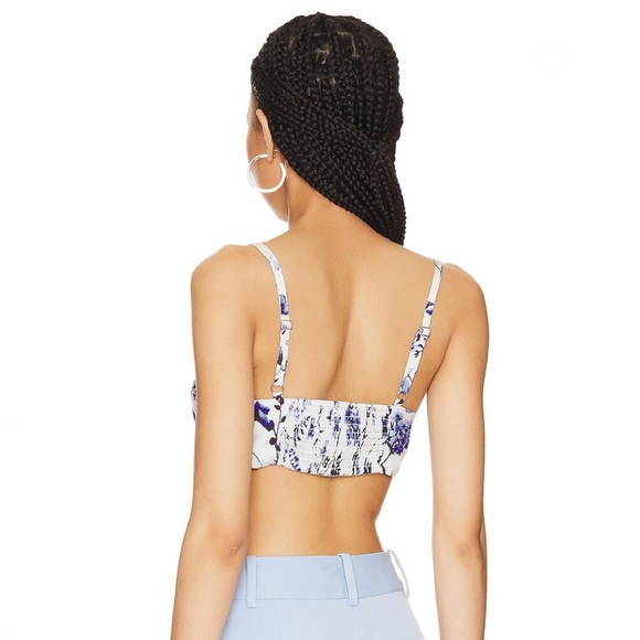 NEW FAVORITE DAUGHTER REVOLVE FLORAL PRINT SATIN BRA TOP - Picture 6 of 8
